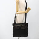 PRADA Shoulder Bag Nylon Leather Black Silver Auth 172902-25