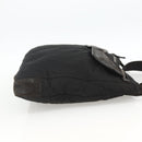 PRADA Shoulder Bag Nylon Leather Black Silver Auth 172902-4