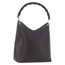 GUCCI GG Canvas Bamboo Shoulder Bag Leather Brown Gold 001 3007 Auth 172905-1