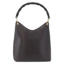 GUCCI GG Canvas Bamboo Shoulder Bag Leather Brown Gold 001 3007 Auth 172905-2