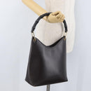 GUCCI GG Canvas Bamboo Shoulder Bag Leather Brown Gold 001 3007 Auth 172905-22