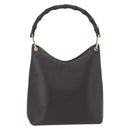 GUCCI GG Canvas Bamboo Shoulder Bag Leather Brown Gold 001 3007 Auth 172905-3
