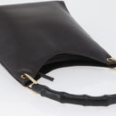 GUCCI GG Canvas Bamboo Shoulder Bag Leather Brown Gold 001 3007 Auth 172905-6