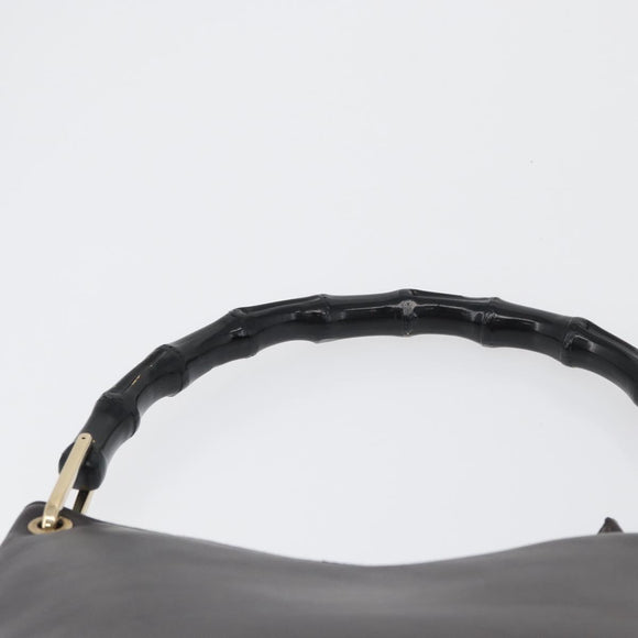 GUCCI GG Canvas Bamboo Shoulder Bag Leather Brown Gold 001 3007 Auth 172905