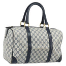 GUCCI GG Supreme Boston Bag PVC Navy Gold Auth 172914-1