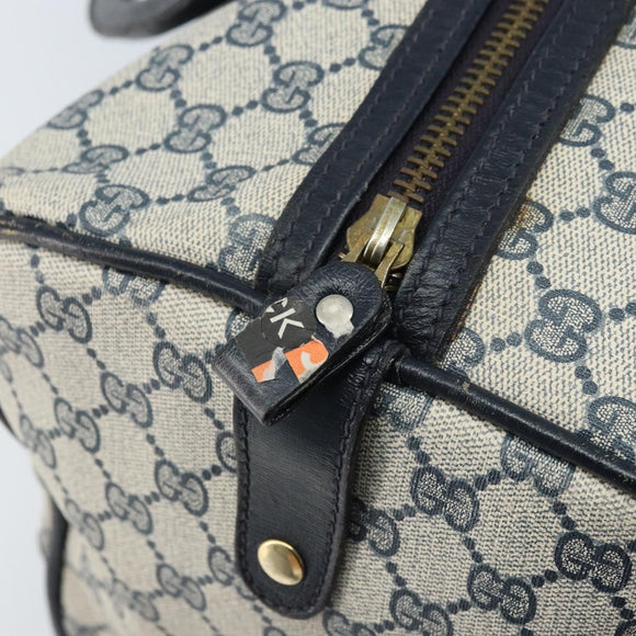 GUCCI GG Supreme Boston Bag PVC Navy Gold Auth 172914