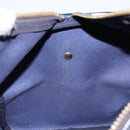 GUCCI GG Supreme Boston Bag PVC Navy Gold Auth 172914-18