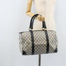GUCCI GG Supreme Boston Bag PVC Navy Gold Auth 172914-19