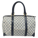 GUCCI GG Supreme Boston Bag PVC Navy Gold Auth 172914-2
