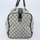 GUCCI GG Supreme Boston Bag PVC Navy Gold Auth 172914-4
