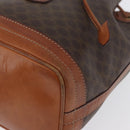 CELINE Macadam Canvas purse Shoulder Bag PVC Leather Brown Gold Auth 172917-14