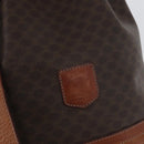 CELINE Macadam Canvas purse Shoulder Bag PVC Leather Brown Gold Auth 172917-16
