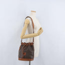 CELINE Macadam Canvas purse Shoulder Bag PVC Leather Brown Gold Auth 172917-24