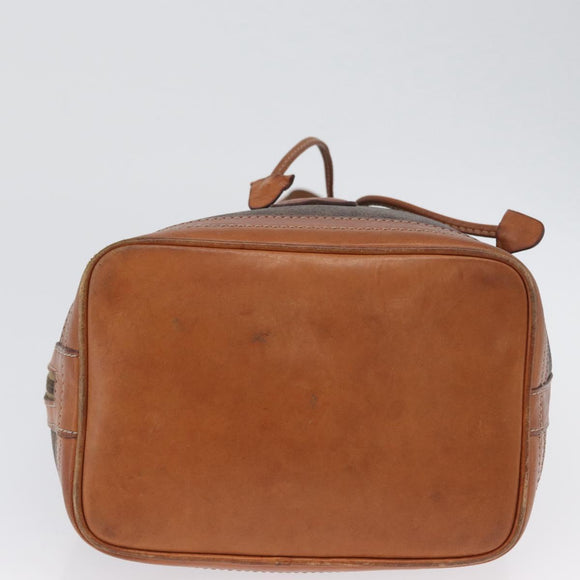 CELINE Macadam Canvas purse Shoulder Bag PVC Leather Brown Gold Auth 172917