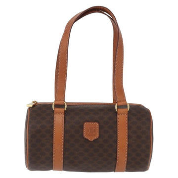 CELINE Macadam Canvas Hand Bag PVC Leather Brown Gold Auth 172919A - 0