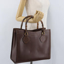 GUCCI Bamboo Hand Bag Leather Brown Gold 002 123 0260 Auth 172931-24
