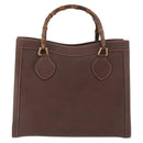 GUCCI Bamboo Hand Bag Leather Brown Gold 002 123 0260 Auth 172931-2