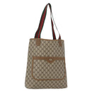 GUCCI GG Supreme Web Sherry Line Tote Bag PVC Beige Gold 39 02 003 Auth 172935-1