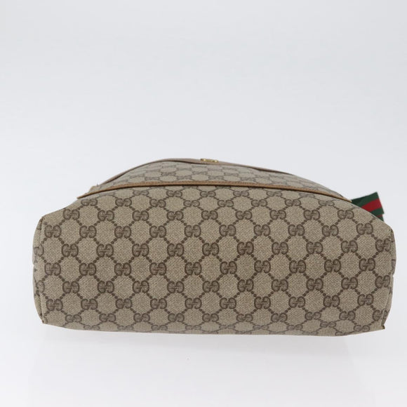 GUCCI GG Supreme Web Sherry Line Tote Bag PVC Beige Gold 39 02 003 Auth 172935