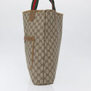 GUCCI GG Supreme Web Sherry Line Tote Bag PVC Beige Gold 39 02 003 Auth 172935-4
