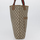 GUCCI GG Supreme Web Sherry Line Tote Bag PVC Beige Gold 39 02 003 Auth 172935-6