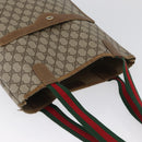 GUCCI GG Supreme Web Sherry Line Tote Bag PVC Beige Gold 39 02 003 Auth 172935-7