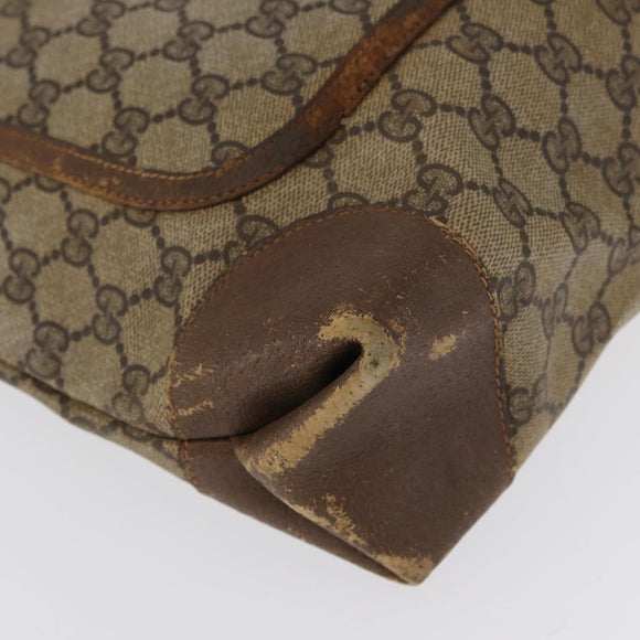 GUCCI GG Supreme Web Sherry Line Bag PVC Beige Gold 002 904 0223 Auth 172936