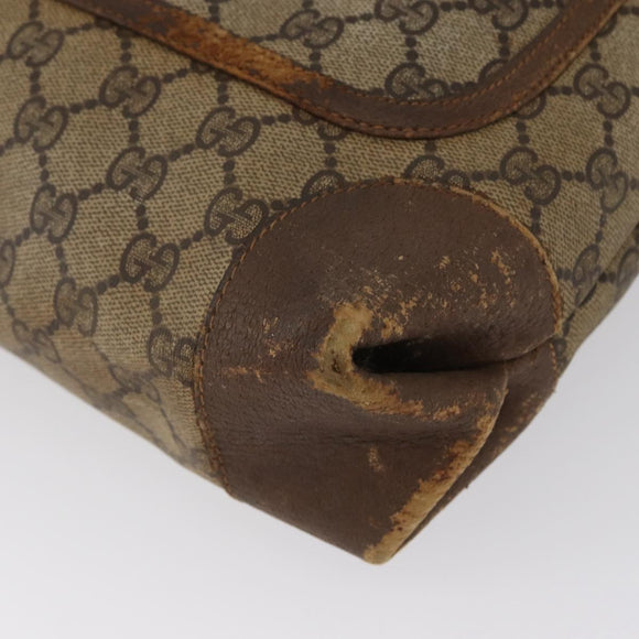 GUCCI GG Supreme Web Sherry Line Bag PVC Beige Gold 002 904 0223 Auth 172936