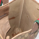 GUCCI GG Supreme Web Sherry Line Bag PVC Beige Gold 002 904 0223 Auth 172936-16