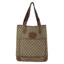 GUCCI GG Supreme Web Sherry Line Bag PVC Beige Gold 002 904 0223 Auth 172936-2