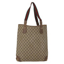 GUCCI GG Supreme Web Sherry Line Bag PVC Beige Gold 002 904 0223 Auth 172936-3