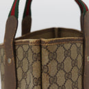 GUCCI GG Supreme Web Sherry Line Bag PVC Beige Gold 002 904 0223 Auth 172936-5