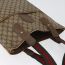 GUCCI GG Supreme Web Sherry Line Bag PVC Beige Gold 002 904 0223 Auth 172936-7
