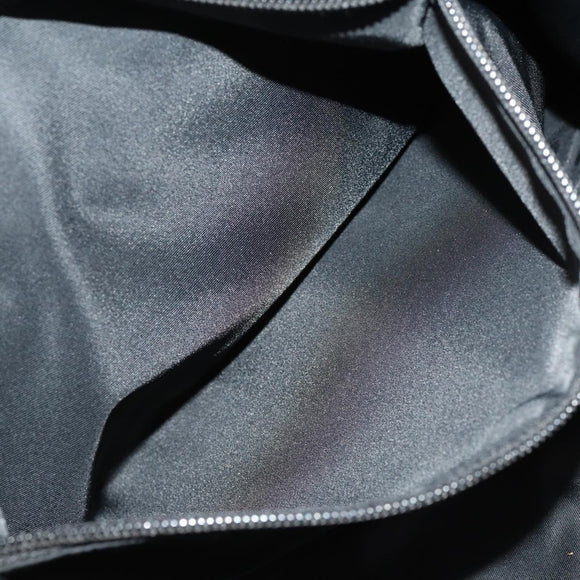 GUCCI Shoulder Bag Nylon 2way Black Silver Auth 172937