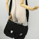 GUCCI Shoulder Bag Nylon 2way Black Silver Auth 172937-25