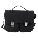 GUCCI Shoulder Bag Nylon 2way Black Silver Auth 172937-13