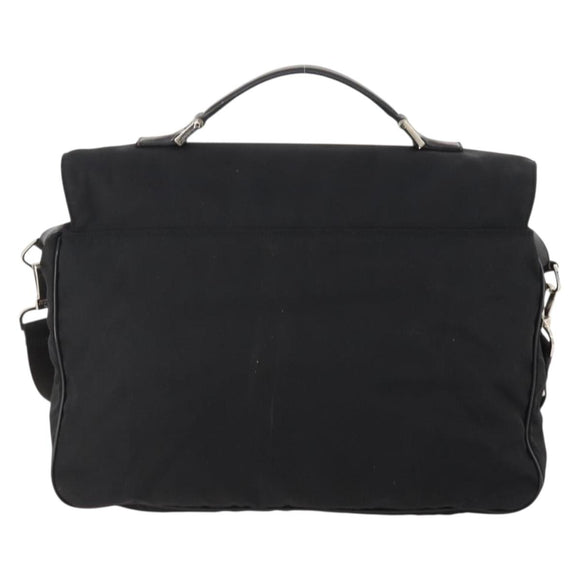 GUCCI Shoulder Bag Nylon 2way Black Silver Auth 172937
