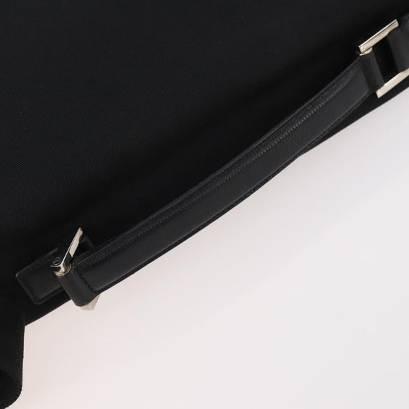 GUCCI Shoulder Bag Nylon 2way Black Silver Auth 172937