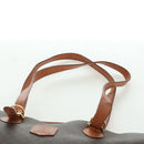 CELINE Macadam Canvas Tote Bag PVC Leather Brown Gold Auth 172940V-9