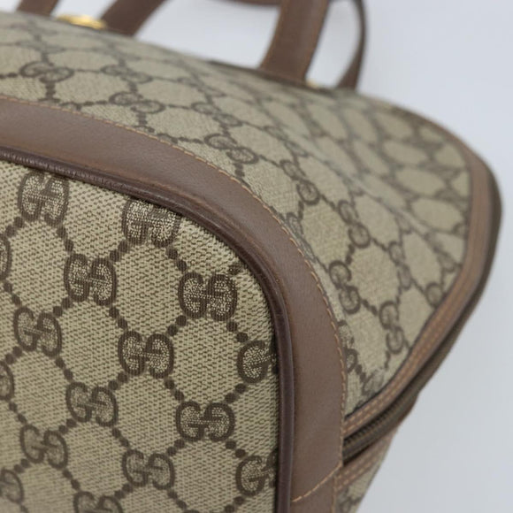 GUCCI GG Supreme Hand Bag PVC Leather Beige Gold 000 46 6004 Auth 172947