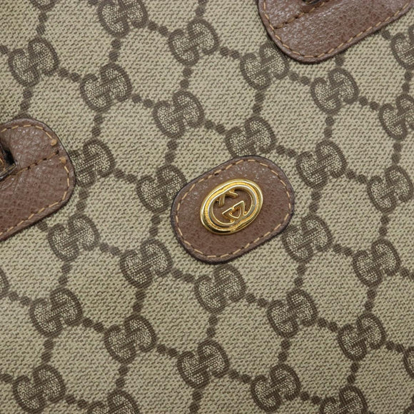 GUCCI GG Supreme Hand Bag PVC Leather Beige Gold 000 46 6004 Auth 172947