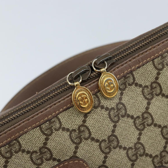 GUCCI GG Supreme Hand Bag PVC Leather Beige Gold 000 46 6004 Auth 172947