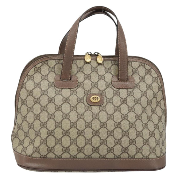 GUCCI GG Supreme Hand Bag PVC Leather Beige Gold 000 46 6004 Auth 172947