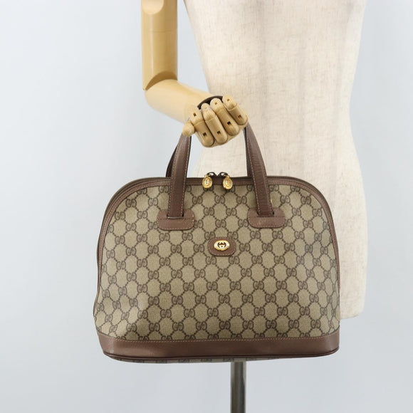 GUCCI GG Supreme Hand Bag PVC Leather Beige Gold 000 46 6004 Auth 172947