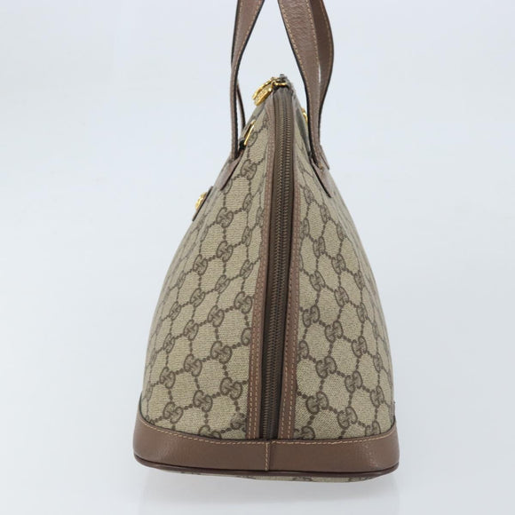 GUCCI GG Supreme Hand Bag PVC Leather Beige Gold 000 46 6004 Auth 172947