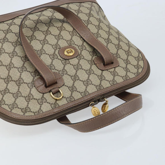 GUCCI GG Supreme Hand Bag PVC Leather Beige Gold 000 46 6004 Auth 172947