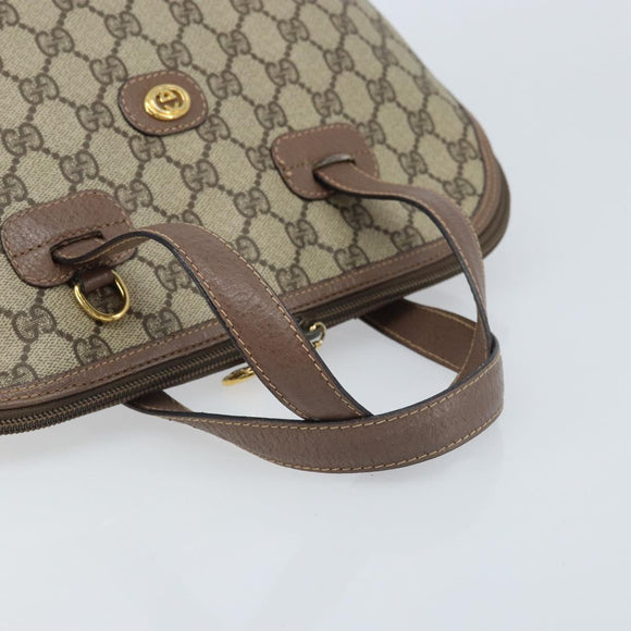 GUCCI GG Supreme Hand Bag PVC Leather Beige Gold 000 46 6004 Auth 172947