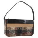 BURBERRY Nova Check Shoulder Bag Wool Beige Gold Auth 172950-1