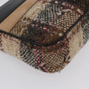 BURBERRY Nova Check Shoulder Bag Wool Beige Gold Auth 172950-9