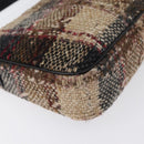 BURBERRY Nova Check Shoulder Bag Wool Beige Gold Auth 172950-15